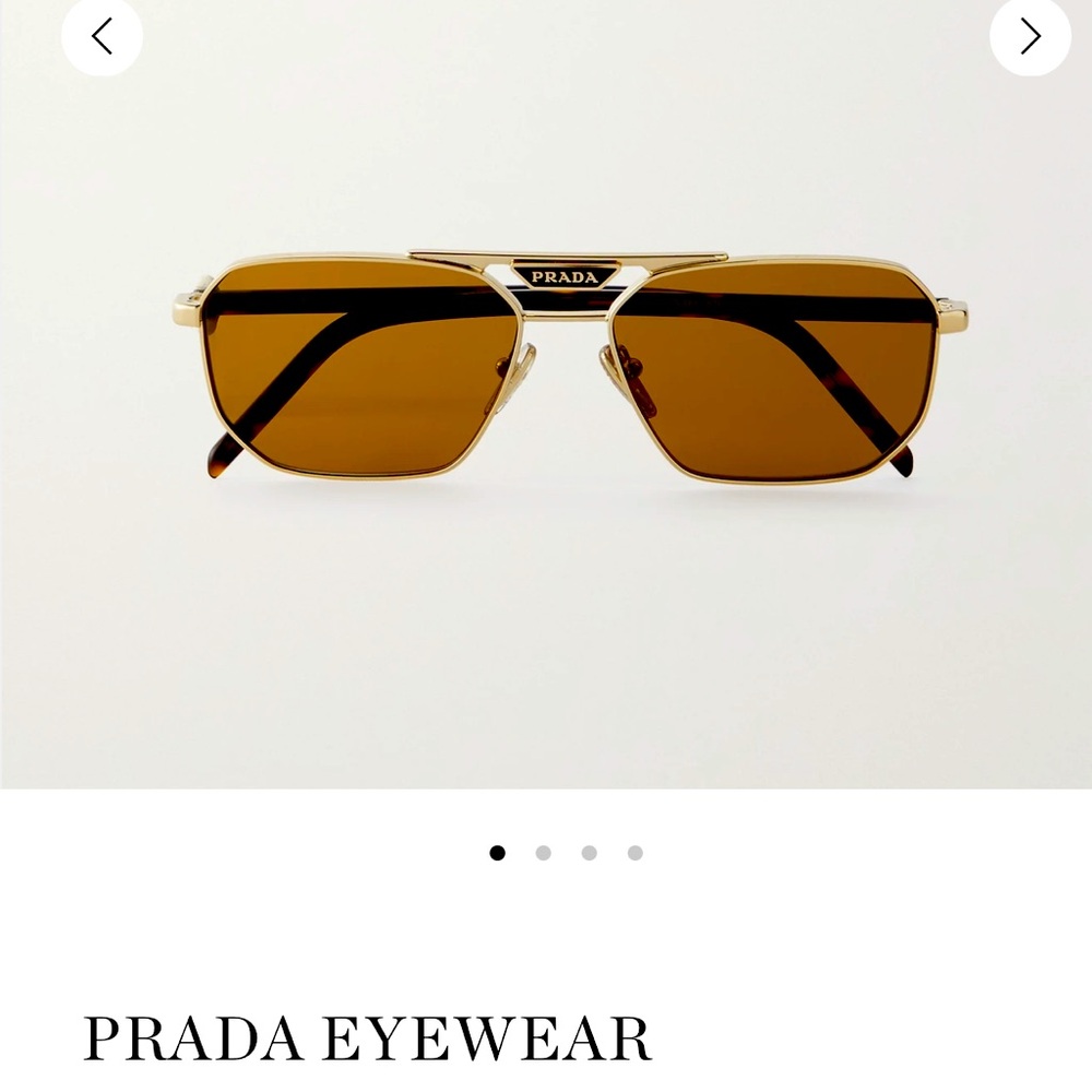 PRADA  Authentic D-frame Gold/tone and tortoiseshell sunglasses. NWT. Tried on.